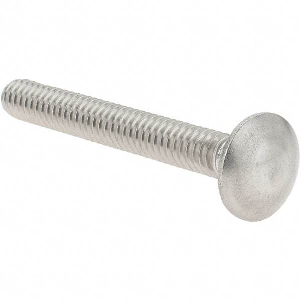 Value Collection - 1/4-20 UNC 2" Length Under Head, Standard Square Neck, Carriage Bolt - 18-8 Stainless Steel, Uncoated - Makers Industrial Supply