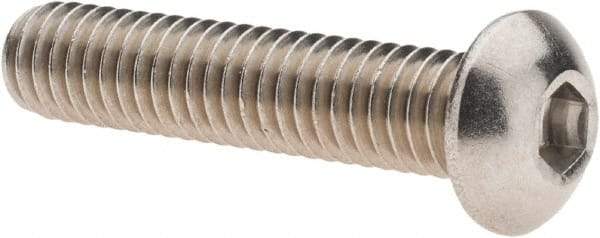 Value Collection - 5/16-18 UNC Hex Socket Drive, Button Screw - Grade 18.8 Stainless Steel, Fully Threaded, 1-1/2" Length Under Head - Makers Industrial Supply