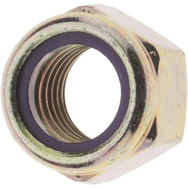 Value Collection - 3/4-10 UNC Grade 8 Hex Lock Nut with Nylon Insert - 1-1/16" Width Across Flats, 7/8" High, Zinc Yellow Dichromate Finish - Makers Industrial Supply