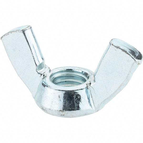 Value Collection - 1/2-13 UNC, Zinc Plated, Steel Type A Wing Nut - 1.94" Wing Span, 1" Wing Span - Makers Industrial Supply