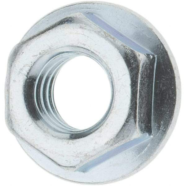 Value Collection - 5/16-18, 0.68" Flange Diam, Serrated Flange Nut - Grade Grade 2 Steel, Zinc-Plated Finish, 0.283" Flange Height - Makers Industrial Supply