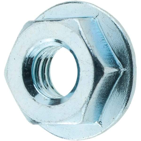 Value Collection - 1/4-20, 19/32" Flange Diam, Serrated Flange Nut - Grade Grade 2 Steel, Zinc-Plated Finish, 0.236" Flange Height - Makers Industrial Supply