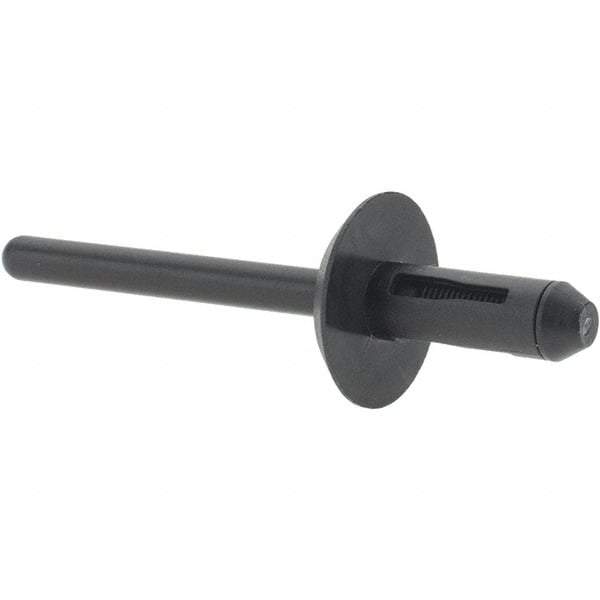 Value Collection - Nylon Open End Blind Rivet - 5/32" to 1/4" Grip, 17mm Head Diam, - Makers Industrial Supply