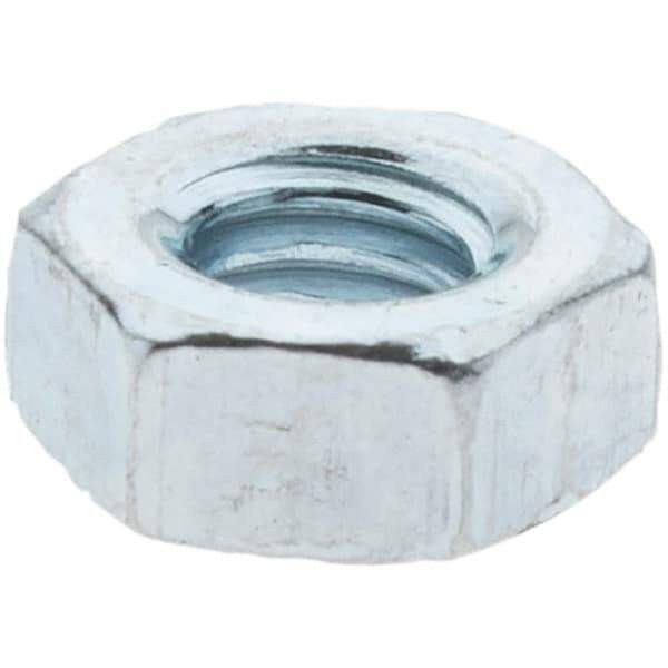 Value Collection - M4x0.70 Metric Coarse Steel Right Hand Hex Nut - 7mm Across Flats, 3.2mm High, Zinc Clear Finish - Makers Industrial Supply