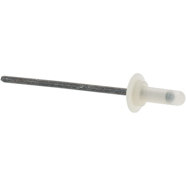 Value Collection - Large Flange Head Aluminum Closed End Sealing Blind Rivet - Steel Mandrel, 0.157" to 0.312" Grip, 1/4" Head Diam, 0.126" Max Hole Diam, 0.374" Length Under Head, - Makers Industrial Supply