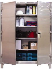 Strong Hold - 4 Shelf Locking Storage Cabinet - Stainless Steel, 36" Wide x 24" Deep x 72" High, Dark Gray - Makers Industrial Supply