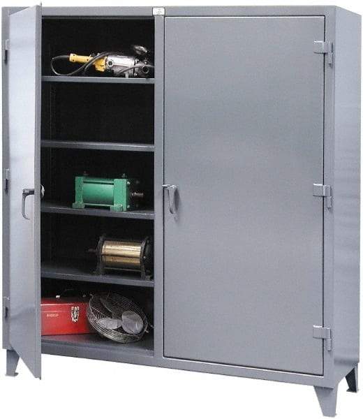 Strong Hold - 8 Shelf Locking Storage Cabinet - Steel, 72" Wide x 24" Deep x 78" High, Dark Gray - Makers Industrial Supply