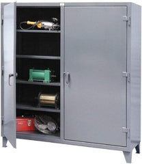 Strong Hold - 6 Shelf Locking Storage Cabinet - Steel, 48" Wide x 24" Deep x 66" High, Dark Gray - Makers Industrial Supply