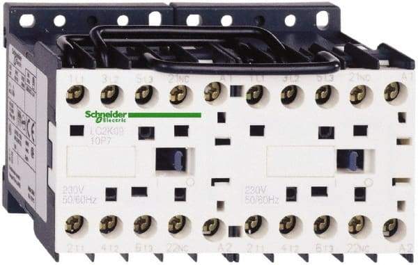 Schneider Electric - 3 Pole, 230 Coil VAC at 50/60 Hz, 16 Amp at 690 VAC, 20 Amp at 440 VAC and 9 Amp at 440 VAC, Reversible IEC Contactor - BS 5424, CSA, IEC 60947, NF C 63-110, RoHS Compliant, UL Listed, VDE 0660 - Makers Industrial Supply