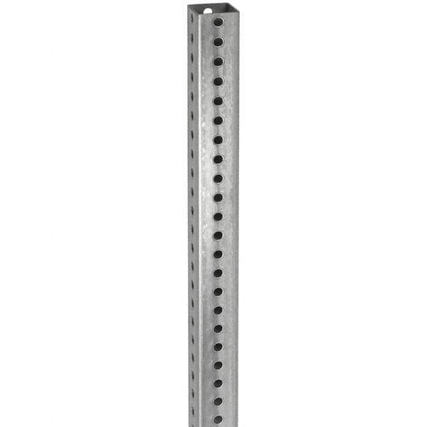 TAPCO - 12' High, Galvanized Traffic Sign Post - Steel, 7/16" Hole Diam, Silver - Makers Industrial Supply