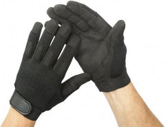 Ability One - Size 2XL Nylon/Spandura General Protection Work Gloves - For Mechanic's & Lifting, Uncoated, Hook & Loop Cuff, Full Fingered, Black, Paired - Makers Industrial Supply