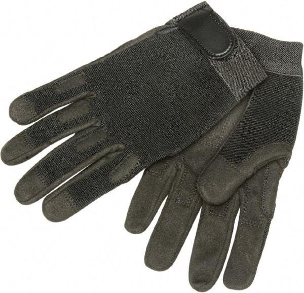 Ability One - Size S Nylon/Spandura General Protection Work Gloves - For Mechanic's & Lifting, Uncoated, Hook & Loop Cuff, Full Fingered, Black, Paired - Makers Industrial Supply