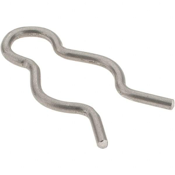 Value Collection - 7/16" Groove, 1-1/8" Long, Stainless Steel Hair Pin Clip - 0.064" Clip Diam, 1/2" Shaft Diam, Grade 302 & 18-8 - Makers Industrial Supply