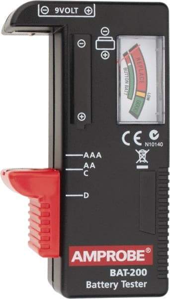 Amprobe - 0.9 VAC to 9 VAC, Battery Tester - Analog Display - Makers Industrial Supply