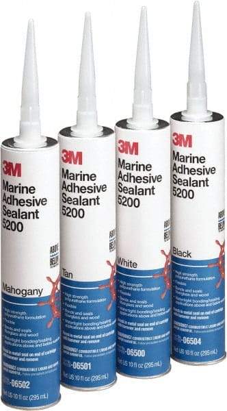 3M - 12.8 oz Cartridge White Polyurethane Marine Adhesive Sealant - 190°F Max Operating Temp, 60 min Tack Free Dry Time - Makers Industrial Supply