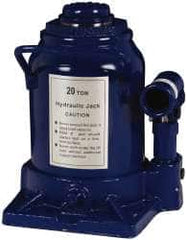 Value Collection - 20 Ton Capacity Side Pump Bottle Jack - 7-1/2" to 11-1/4" High, 3-1/8" Piston Stroke, 1-5/8" Screw Length, 1-1/2" Screw Diam, 2.2" Plunger Diam, 6-1/4" Long x 5-7/8" Wide Base - Makers Industrial Supply