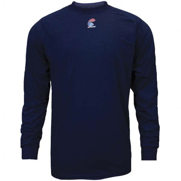 National Safety Apparel - Size S Navy Blue Flame Resistant/Retardant Long Sleeve Base Layer Shirt - Exact Industrial Supply