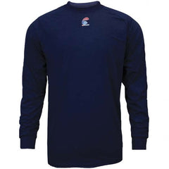 National Safety Apparel - Size XL Navy Blue Flame Resistant/Retardant Long Sleeve Base Layer Shirt - Exact Industrial Supply