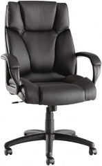 ALERA - 28-3/8" High Office/Managerial/Executive Chair - 21" Wide x 20" Deep, Soft Leather Seat, Black - Makers Industrial Supply