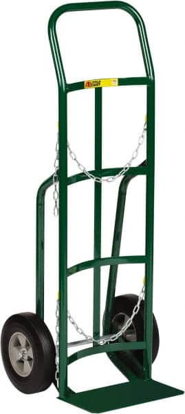 Little Giant - 800 Lb Capacity 47" OAH Cylinder Hand Truck - 8 x 14" Base Plate, Continuous Handle, Steel, Solid Rubber Wheels - Makers Industrial Supply