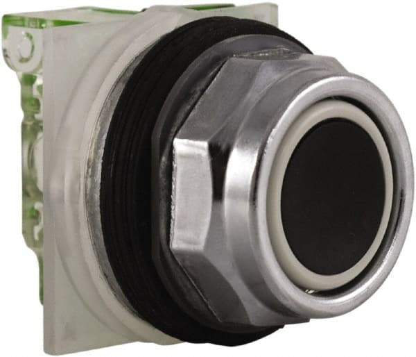 Schneider Electric - 30mm Mount Hole, Flush, Pushbutton Switch with Contact Block - Octagon, Black Pushbutton, Momentary (MO) - Makers Industrial Supply