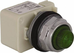 Schneider Electric - 120 V Green Lens Incandescent Pilot Light - Round Lens, Screw Clamp Connector - Makers Industrial Supply