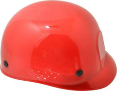 MSA - 4-Point Suspension, High Density Polyethylene Bump Cap - Pinlock, Vented, Red - Makers Industrial Supply