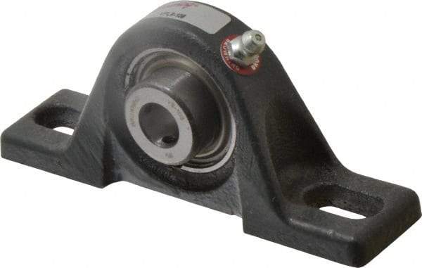 Browning - 1/2" ID, 4-7/8" OAL x 2-3/32" OAH Pillow Block - 1,444 Lb Static Cap, 2,611 Lb Dyn Cap, 3-5/8" Btw Mnt Hole Ctrs, 1-1/16" Base-to-Ctr Ht, Cast Iron - Makers Industrial Supply