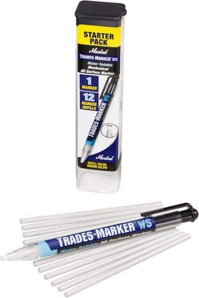 Markal - White All Purpose Wax Crayon - Flat Tip - Makers Industrial Supply