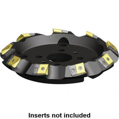 Kennametal - 12" Cut Diam, 2-1/2" Arbor Hole, 17.15mm Max Depth of Cut, 45° Indexable Chamfer & Angle Face Mill - 10 Inserts, LN.U 2410... Insert, Right Hand Cut, 10 Flutes, Series MEGA45 - Makers Industrial Supply