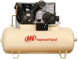 Ingersoll-Rand - 10 hp, 120 Gal Stationary Electric Horizontal Screw Air Compressor - Three Phase, 175 Max psi, 35 CFM, 230 Volt - Makers Industrial Supply