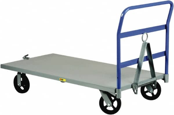 Little Giant - 2,000 Lb Capacity Steel Caster Steer Trailer - Steel Deck, 36" OAW, 60" Platform Length x 11-1/2" Platform Height, Mold On Rubber Casters - Makers Industrial Supply