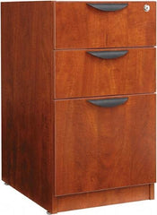 ALERA - 15-5/8" Wide x 28-1/2" High x 28-1/2" Deep, 3 Drawer Full Pedestal - Woodgrain Laminate, Cherry - Makers Industrial Supply