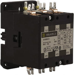 Square D - 3 Pole, 75 Amp Inductive Load, 208 to 240 Coil VAC at 60 Hz and 220 Coil VAC at 50 Hz, Definite Purpose Contactor - Exact Industrial Supply