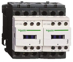 Schneider Electric - 3 Pole, 120 Coil VAC at 50/60 Hz, 12 Amp at 440 VAC, Reversible IEC Contactor - 1 Phase hp: 1 at 115 VAC, 2 at 230/240 VAC, 3 Phase hp: 10 at 575/600 VAC, 3 at 200/208 VAC, 3 at 230/240 VAC, 7.5 at 460/480 VAC - Makers Industrial Supply