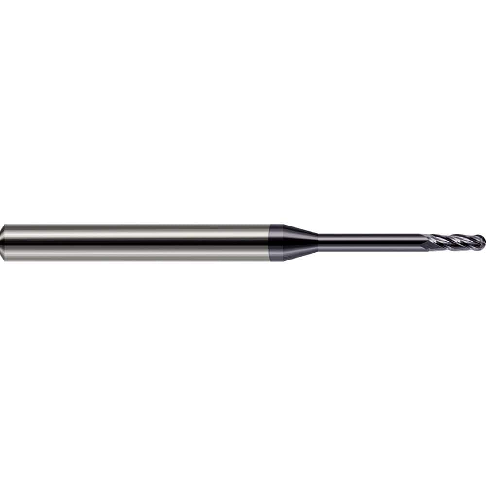 Harvey Tool - 0.04" Diam, 0.12" LOC, 4 Flute Solid Carbide Ball End Mill - Exact Industrial Supply