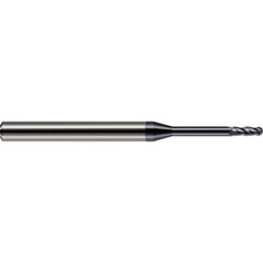 Harvey Tool - 0.04" Diam, 0.12" LOC, 4 Flute Solid Carbide Ball End Mill - Exact Industrial Supply