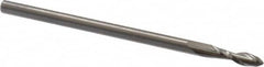 Onsrud - 1/8" Cutting Diam x 1/2" Length of Cut, 2 Flute, Upcut Spiral Router Bit - Uncoated, Right Hand Cut, Solid Carbide, 2-1/2" OAL x 1/8" Shank Diam, Ball End Taper, 30° Helix Angle - Makers Industrial Supply