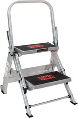 Little Giant Ladder - 2 Steps, 1-1/2' High, Type IA Rating, Aluminum Step Ladder - 300 Lb Capacity, 21" Base Width - Makers Industrial Supply