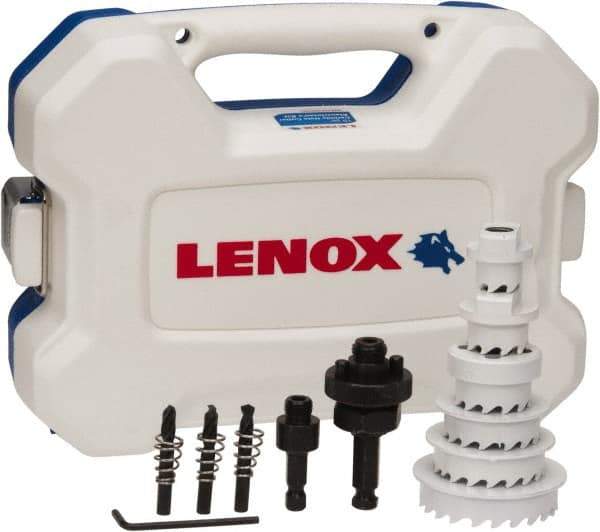 Lenox - 15 Piece, 7/8" to 2-1/2" Saw Diam, Electrician's Hole Saw Kit - Carbide-Tipped, Toothed Edge, Includes 6 Hole Saws - Makers Industrial Supply