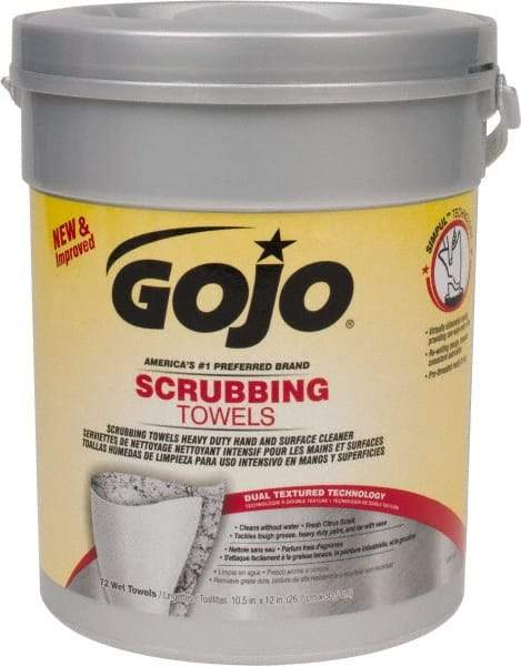 GOJO - Pre-Moistened Hand Cleaning Wipes - Canister, 12-1/4" x 10-1/2" Sheet Size, Red - Makers Industrial Supply