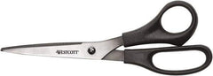 Westcott - 3-19/64" LOC, 8" OAL Stainless Steel Standard Standard - Plastic Straight Handle, For General Purpose Use - Makers Industrial Supply