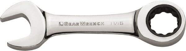 GearWrench - 1/2" 12 Point Combination Wrench - Chrome Vanadium Steel, Full Polish Finish - Makers Industrial Supply