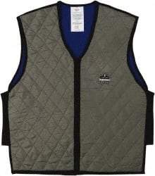 Ergodyne - Size L, Gray Cooling Vest - 38 to 42" Chest, Zipper Front, Nylon - Makers Industrial Supply