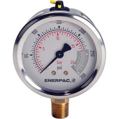 Enerpac - Hydraulic Pressure Gages & Adapters Type: Glycerine Filled Pressure Rating: 300 - Makers Industrial Supply