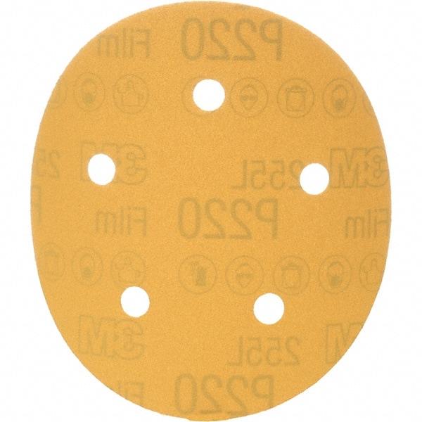 3M - 5" Diam, 220 Grit, Aluminum Oxide Hook & Loop Disc - Extra Fine Grade, Coated, Series 255L - Makers Industrial Supply