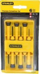 Stanley - 6 Piece Phillips & Slotted Screwdriver Set - Bit Sizes: Philips #0 - Makers Industrial Supply