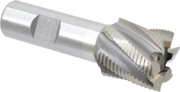 Interstate - 1-1/8" Diam, Fine Pitch, 1-1/8" LOC, 6 Flute Cobalt Roughing Square End Mill - Uncoated, 3-3/8" OAL, 3/4" Shank Diam, Single End - Makers Industrial Supply