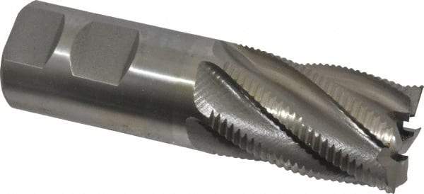 Interstate - 1-1/4" Diam, Fine Pitch, 2" LOC, 6 Flute Cobalt Roughing Square End Mill - Uncoated, 4-1/2" OAL, 1-1/4" Shank Diam, Single End - Makers Industrial Supply