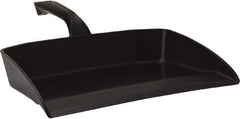 Vikan - 12-1/2" Wide Handheld Dustpan - Plastic Body, 4-1/2" Handle, Black - Makers Industrial Supply